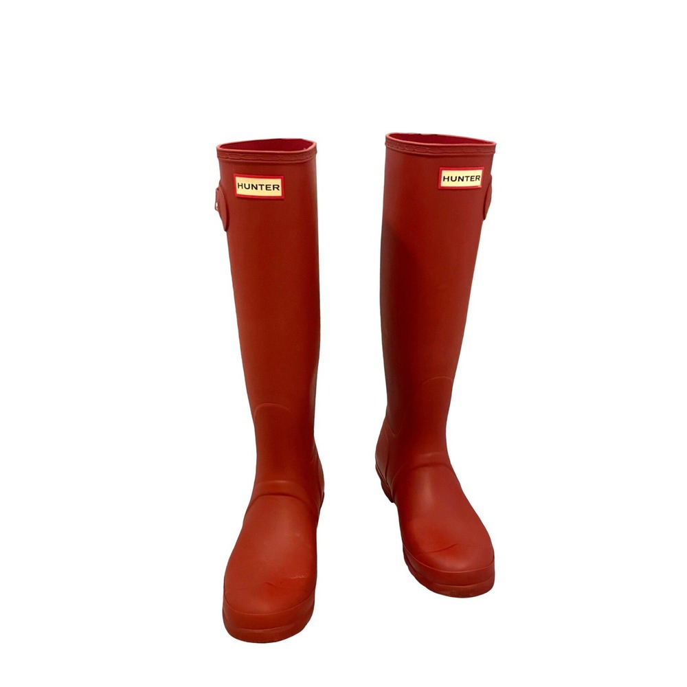 Hunter Original Tall Red Matte Waterproof Rain Boots Size 9